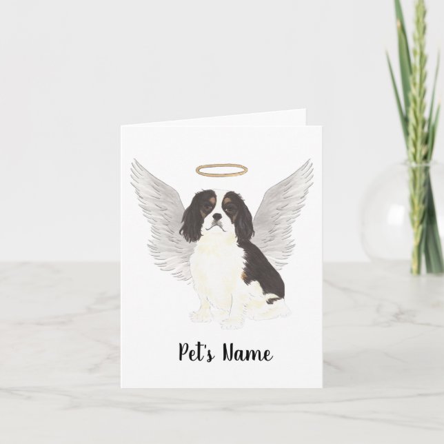 Tarjeta Simpatía de Tricolor Cavalier King Charles Spaniel (Anverso)