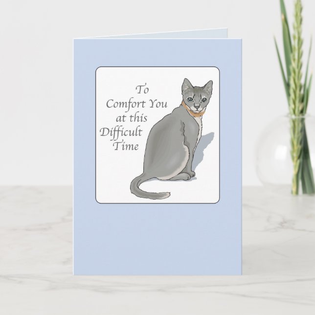 Tarjeta Simpatía del Mascota Gato Gris 2846 (Anverso)