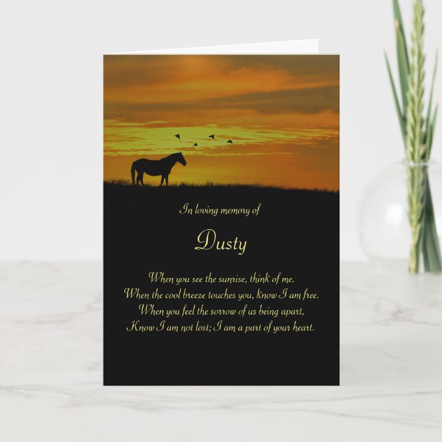 Tarjeta Simpatía en memoria de caballos (Anverso)
