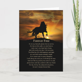 Tarjeta Simpatía equina de caballo Poema espiritual