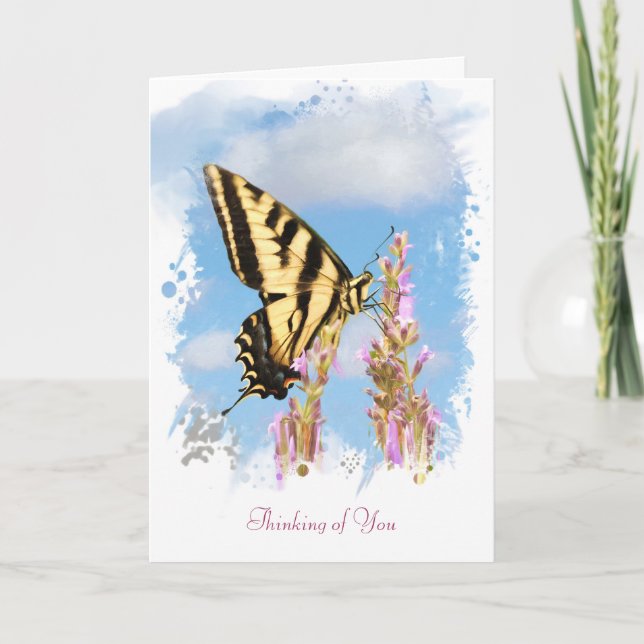 Tarjeta Simpatía Espiritual con la mariposa de cola de tor (Anverso)