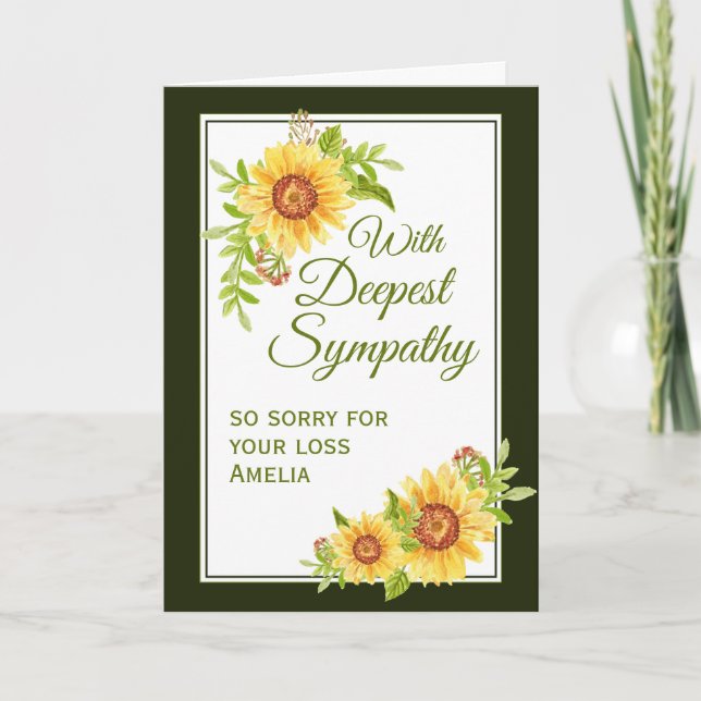 Tarjeta Simpatía Flor Amarillo Girasol (Anverso)