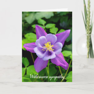 Tarjeta Simpatía Flor de Columba púrpura