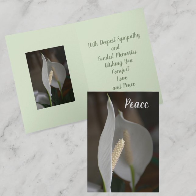 Tarjeta Simpatía floral botánica de White Peace Lily (Subido por el creador)