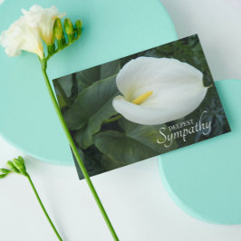 Tarjeta Simpatía floral de Calla blanca