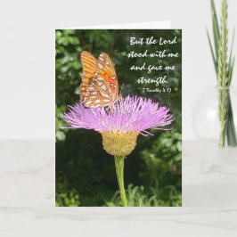 Tarjeta Simpatía floral/mariposa, con escritura verso