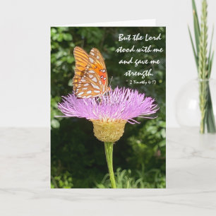 Tarjeta Simpatía floral/mariposa, con escritura verso