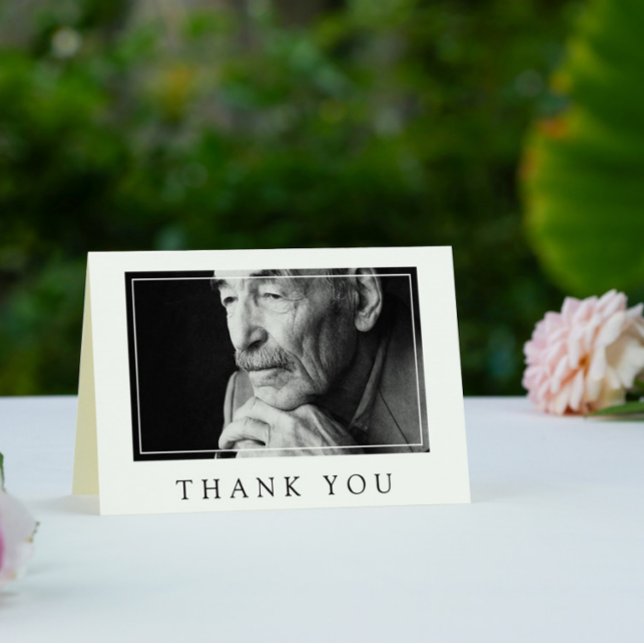 Tarjeta Simpatía fotográfica Minimalista blanca Gracias (Subido por el creador)