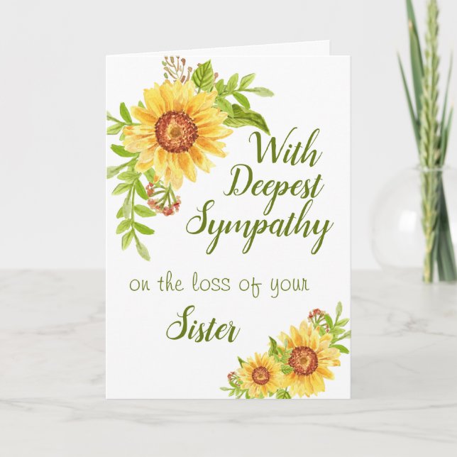 Tarjeta Simpatía Hermana Acuarela Floral giratoria (Anverso)