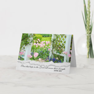 Tarjeta simpatía-jardín con trellis