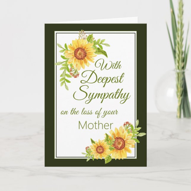 Tarjeta Simpatía Madre Flor Amarillo Girasol (Anverso)