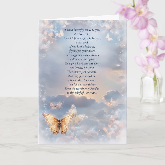 Tarjeta Simpatía Mariposas espirituales metafísicas (Orquídea)