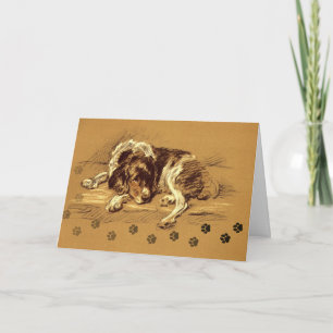 Tarjeta Simpatía mascota Perro triste Ilustracion hermoso