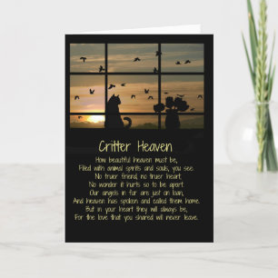 Tarjeta Simpatía mascota, simpatía por el gato Poema espir