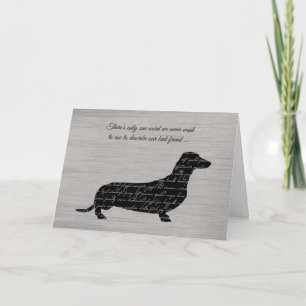 Tarjeta Simpatía, pérdida de perro, colección de palabras