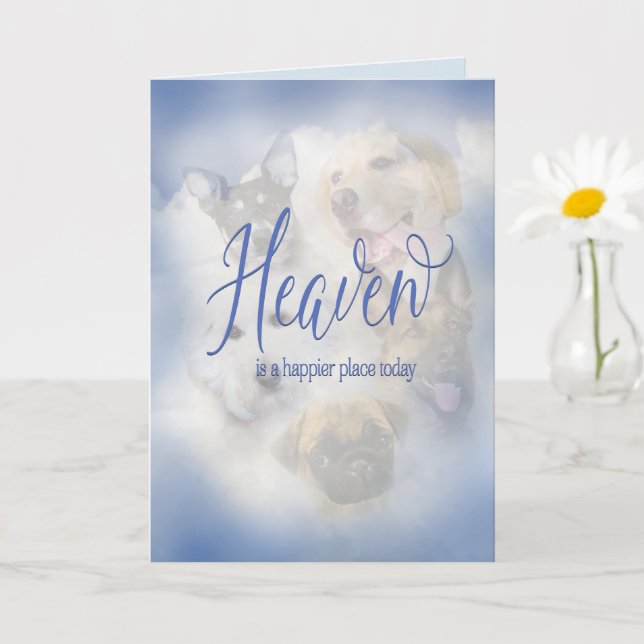 Tarjeta Simpatía, pérdida de perro, perros celestiales (Planta pequeña)