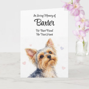 Tarjeta Simpatía Perro Nombre Personalizado Raza Yorkie