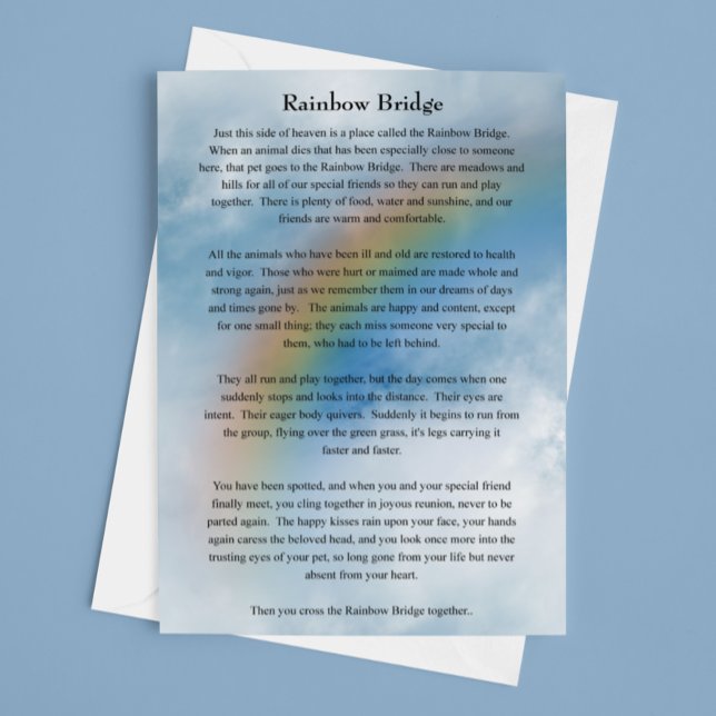 Tarjeta Simpatía por el puente Rainbow del gato del perro  (Subido por el creador)