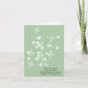 Tarjeta simpatía por la flor blanca opaca