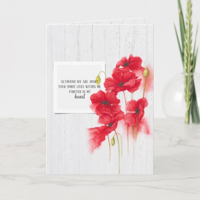 Tarjeta simpatía por la floración de adormidera roja (Anverso)