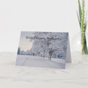 Tarjeta Simpatía por la nieve invernal cristiana y las hel