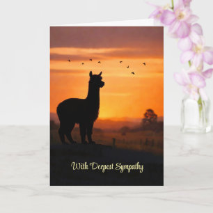 Tarjeta Simpatía por la pérdida de alpaca Silueta puesta d
