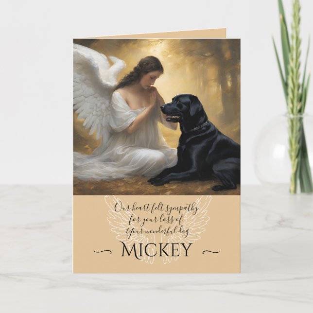 Tarjeta Simpatía por la pérdida de Black Lab Angel (Anverso)