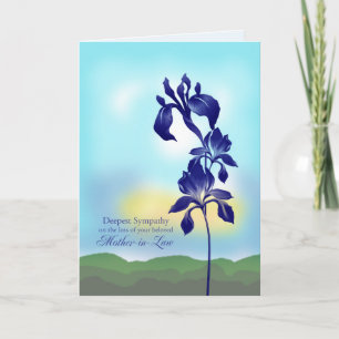 Tarjeta Simpatía por la pérdida de flores púrpuras suegras