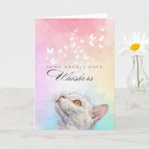 Tarjeta Simpatía por la pérdida de gato arcoíris mariposa 