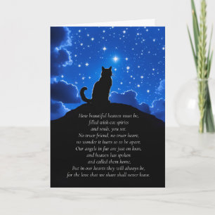Tarjeta Simpatía por la pérdida de gato con gato mirando a