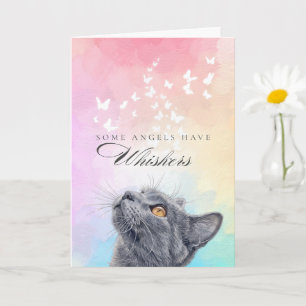 Tarjeta Simpatía por la pérdida de gato gris Mariposa Arco