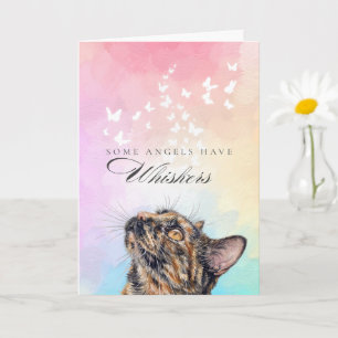 Tarjeta Simpatía por la pérdida de gato Tortie Arcoíris de