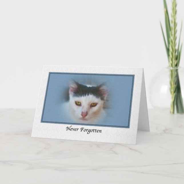 Tarjeta Simpatía por la pérdida de Mascota con gato (Anverso)