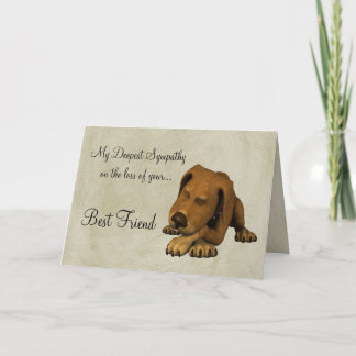 Tarjeta Simpatía por la pérdida de mascota-perro/con poema