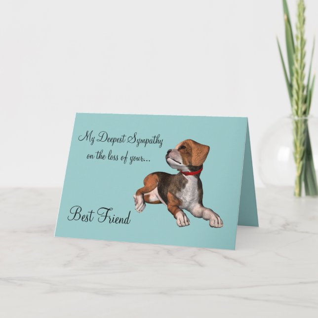 Tarjeta Simpatía por la pérdida de mascota-perro/con poema (Anverso)