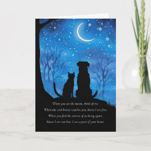 Tarjeta Simpatía por la pérdida de mascotas perro gato esp