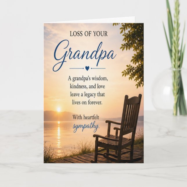 Tarjeta Simpatía por la pérdida de un abuelo (Anverso)