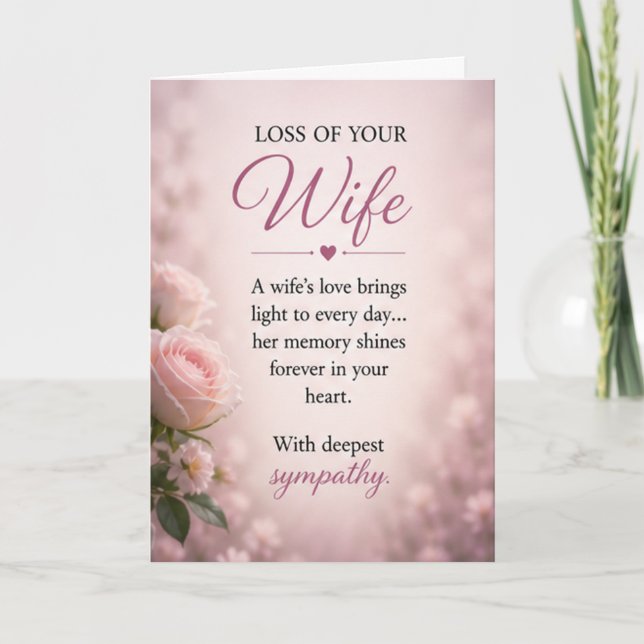 Tarjeta Simpatía por la pérdida de una esposa (Anverso)