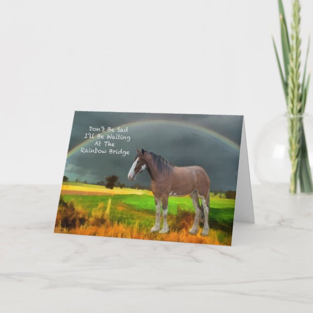 Tarjeta Simpatía por la pérdida del caballo mascota (Anverso)