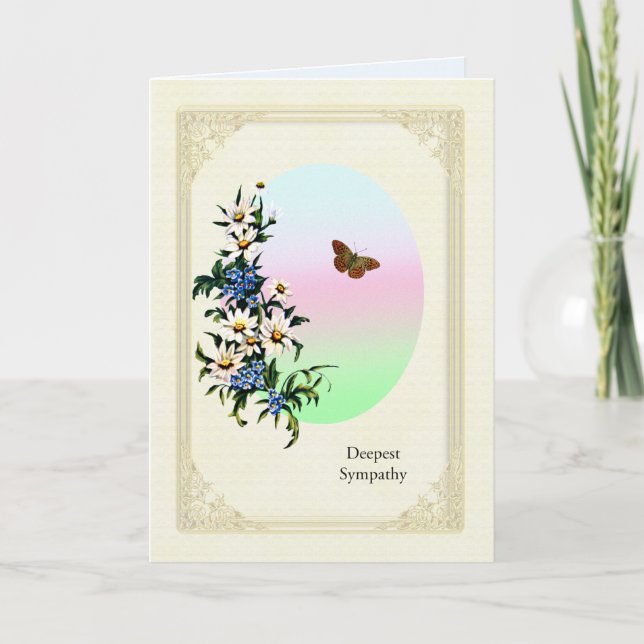 Tarjeta Simpatía por la pérdida, las flores (Anverso)