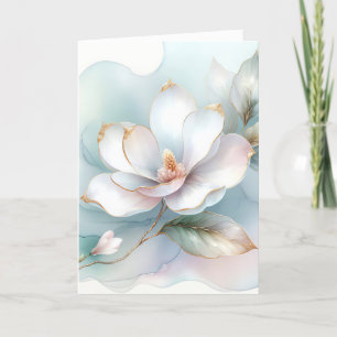 Tarjeta Simpatía por las flores de magnolia blanca