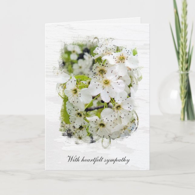 Tarjeta Simpatía por las flores del crabapple de primavera (Anverso)