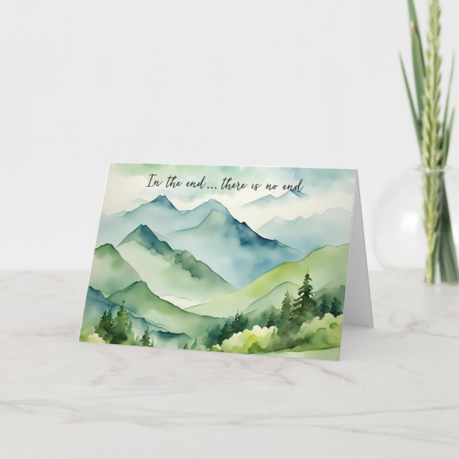 Tarjeta Simpatía por las montañas acuarelas (Anverso)