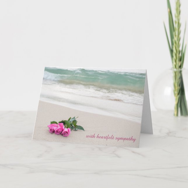 Tarjeta simpatía por las rosas rosas rosas rosas en la are (Anverso)