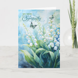 Tarjeta Simpatía por Lily of the Valley Garden Butterflies