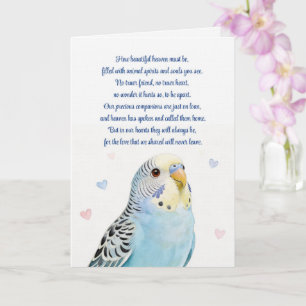 Tarjeta Simpatía por Pájaros Periquito Pérdida del Espírit