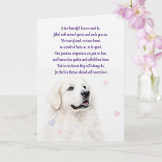 Tarjeta Simpatía por Perro Gran Pirineo Pérdida Espiritual