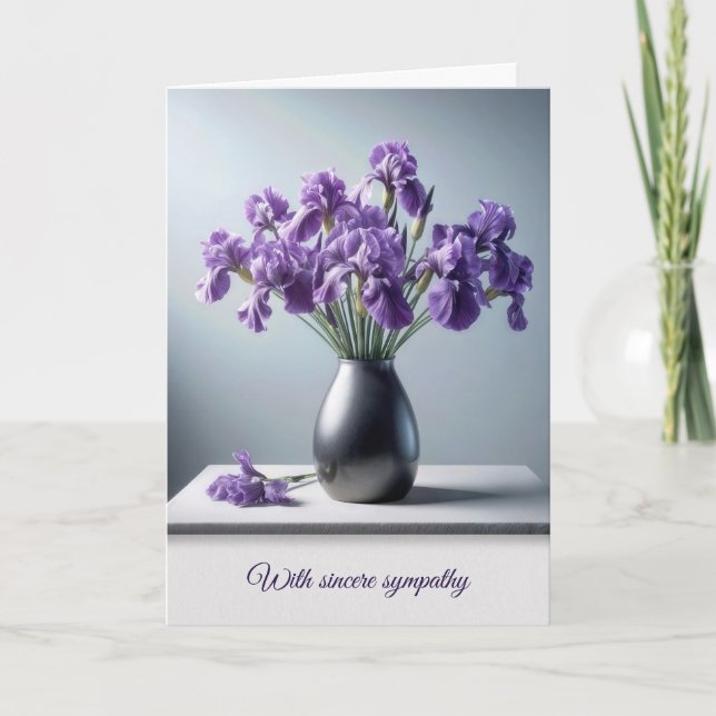 Tarjeta Simpatía Purple Iris Bouquet (Anverso)