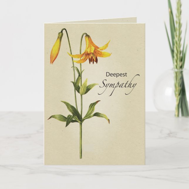 Tarjeta Simpatía Religiosa Botánica de Lirio (Anverso)