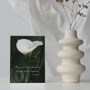 Tarjeta Simpatía religiosa de Calla Blanca Lily